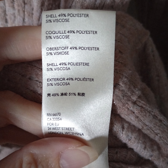 Maeve Anthropologie Heather Pink Cowl Neck Sweater Size Medium - Picture 9 of 10